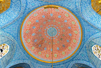 Decorated ceiling in one of the domes in the Topkapi palace