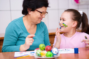 Grandmother with her granddaughter