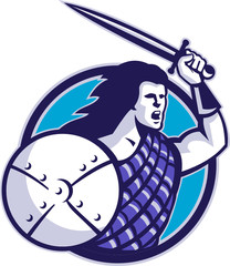 Highlander Scottish Scot Warrior Sword Shield