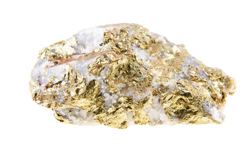 Pyrite yellow isolated on white background