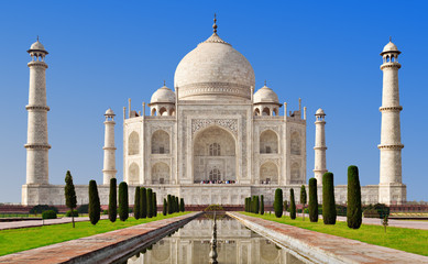 Taj Mahal, Agra - obrazy, fototapety, plakaty