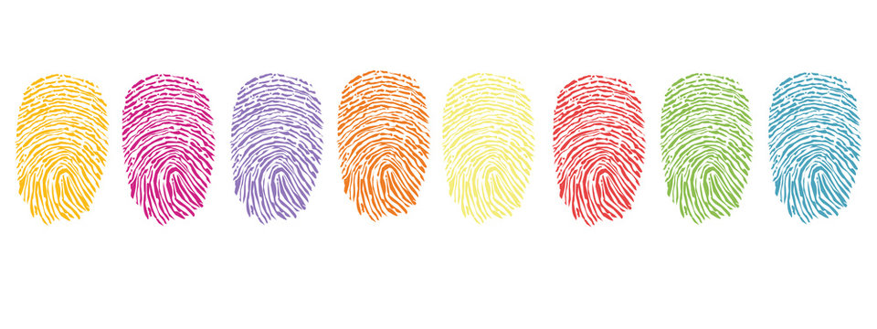 Colorful Finger Prints Vector