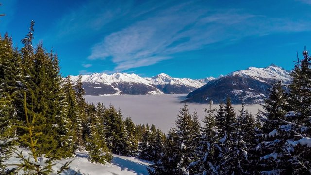 Thyon 4 Valleys, Swiss Alps - aerial view