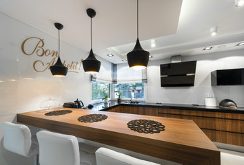 Modern kitchen counter interior design