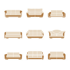 Naklejka premium Set of stylish sofas