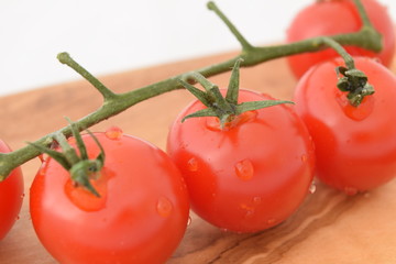 Cherry tomatoes. Ripe red mini tomatoes.