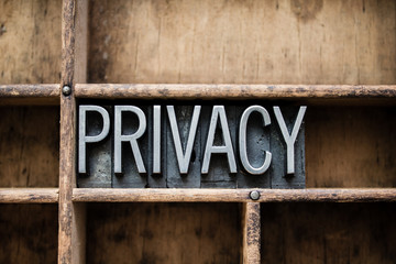 Obraz premium Privacy Vintage Letterpress Type in Drawer