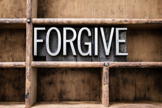 Forgive Vintage Letterpress Type in Drawer