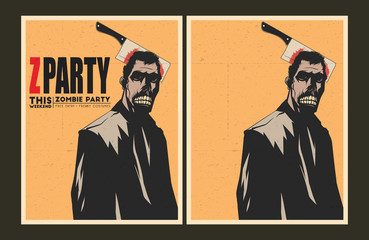 Zombie party invitation template.