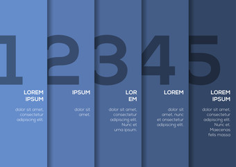 Background with 5 blue vertical stripes with numbers - 78513212