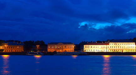 Obraz premium Vasilyevsky Island in night