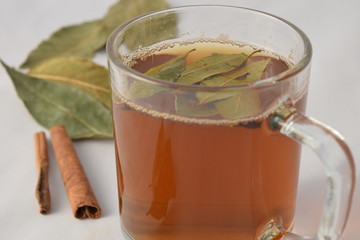 Tea with pine nuts bay leaves and cinnamon.