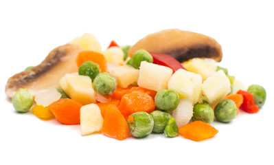 Frozen vegetables for soup