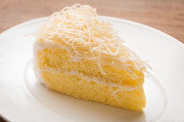 cheese cake with coffee