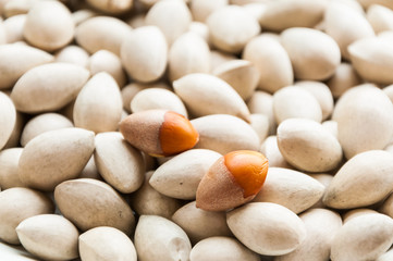 Ginkgo biloba seed in Thai food market, Ginkgo seeds background