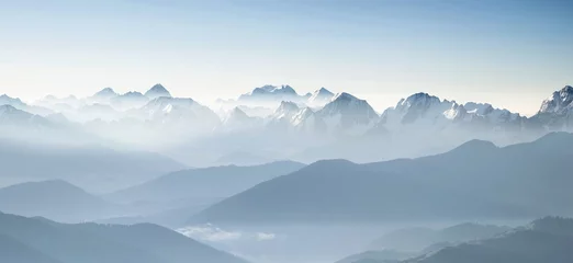 Fototapeten Panorama der hohen Berge im Himalaya © biletskiyevgeniy.com