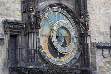 The famous astronomical clock on the Old Town Square in Prague