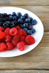 Tasty blackberries and raspberries