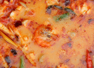 Tom Yum Goong - Thai hot and spicy soup with shrimp