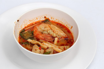 Tom Yum Goong - Thai hot and spicy soup with shrimp