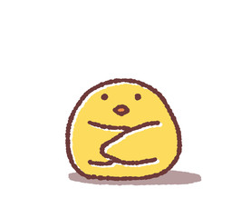 座るヒヨコ © TAMAGO POTATO