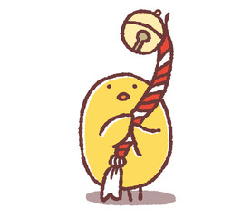 お参りヒヨコ © TAMAGO POTATO
