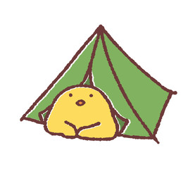 テントとヒヨコ © TAMAGO POTATO