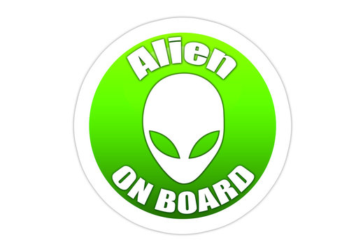 Alien on Board - Sticker / Autoaufkleber