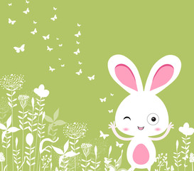 easter florals with bunny