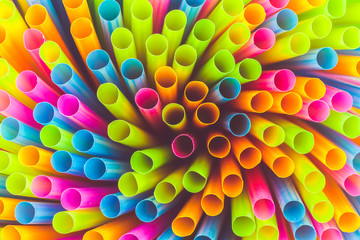 Colorful straw for background