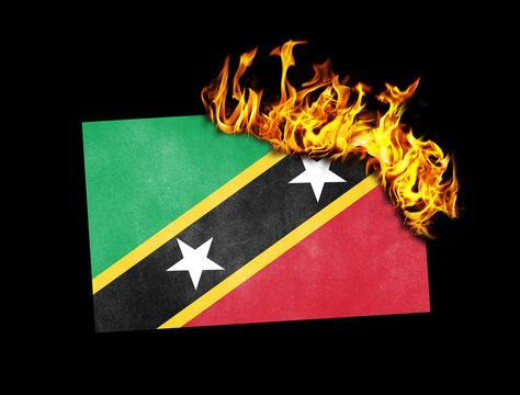 Flag burning - Saint Kitts and Nevis