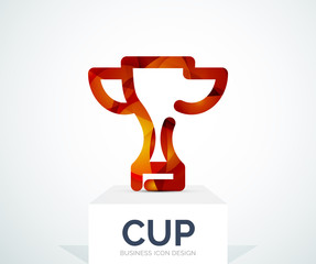 Abstract colorful logo design, cup