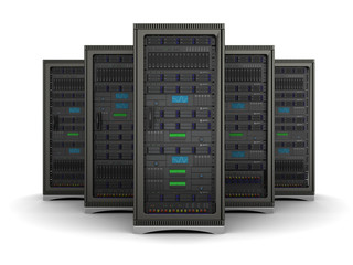 3d illustration of row the server racks - 78521247