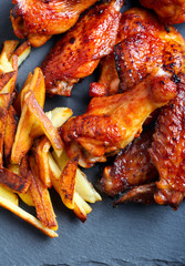 Sweet and sticky chicken wings