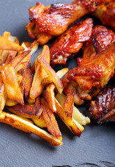 Sweet and sticky chicken wings