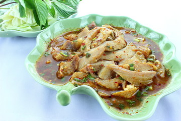 thai spicy grilled pork salad