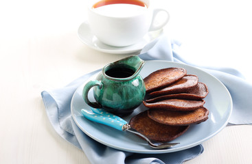 Chocolate whole wheat pancakes
