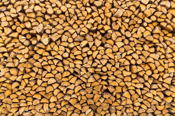 Pile of chopped firewoods