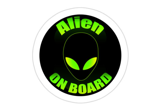 Alien an Bord / Alien on Board / Autoaufkleber
