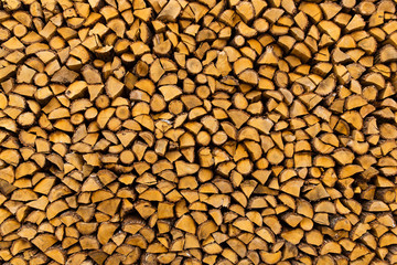 Pile of chopped firewoods