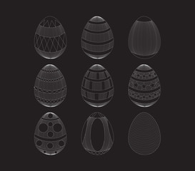 set of Easter eggs with ornament