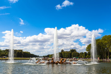 Fountain in the garden behind the Palace of Versailles