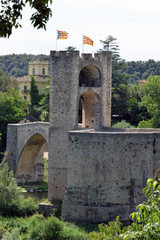 Fototapeta premium Hauptturm auf der Brücke Vell in Besalu