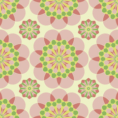 Vector pink floral seamless pattern
