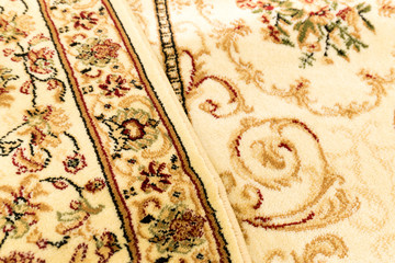 Fragment of wool carpet close-up