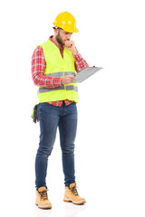 Foreman checking plans