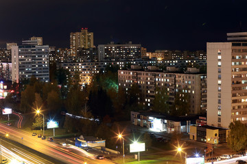 Fototapeta na wymiar Naberezhnye Chelny, Russia - October 7, 2014: cityscape view fro