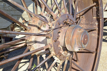 Fototapeta premium Vintage Steam engine which carried borax from Death Valley