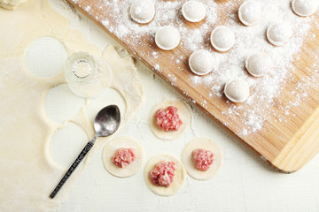 Cooking dumplings close-up