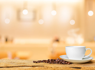Coffee shop blur background with bokeh image